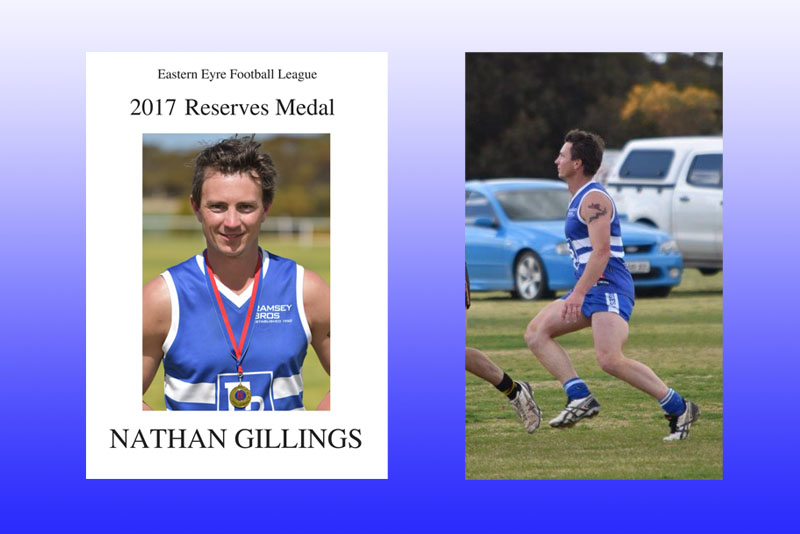 Nathan Gillings 2017 Reserves Medal