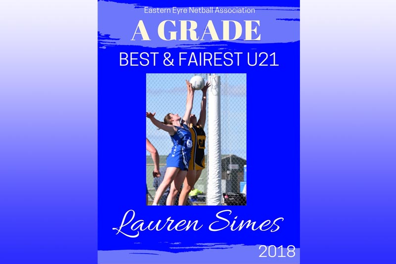 Lauren Simes A Grade Netball B&F U21